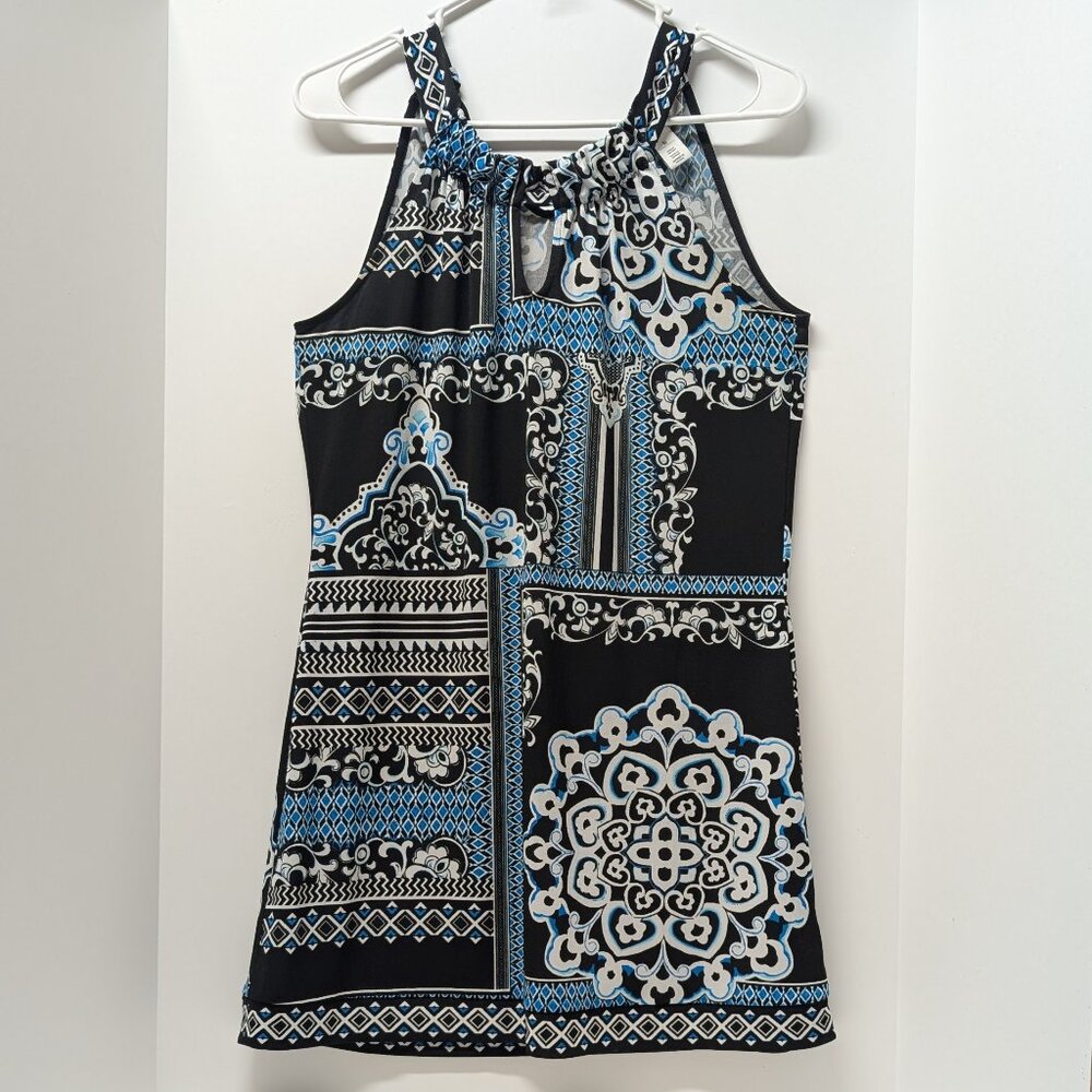 White House Black Market Graphic Sleeveless Tunic Top